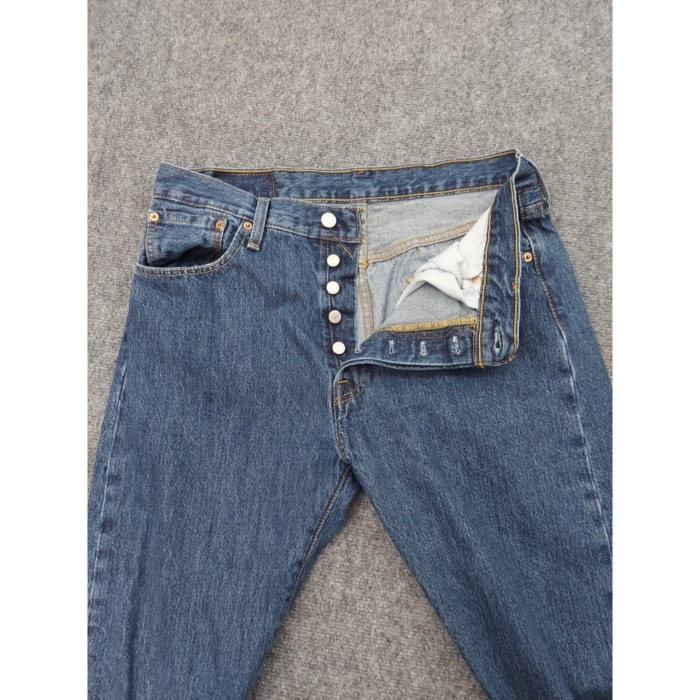Levis 501 Jeans Mens 32x29 (Tag 33x30) Blue Button Fly Straight Leg Medium Wash